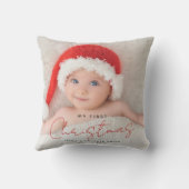 私の初めてのクリスマスかわいいエレガントベビー写真 クッション (裏面)