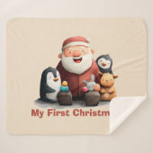 私の初めてのクリスマスかわいいサンタ&アニマル シェルパブランケット (正面(横))