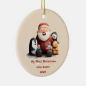 私の初めてのクリスマスかわいいサンタ&アニマル セラミックオーナメント (右)
