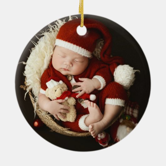 私の初めてのクリスマスかわいいサンタ&アニマル セラミックオーナメント (裏面)