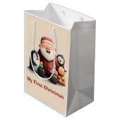 私の初めてのクリスマスかわいいサンタ&アニマル ミディアムペーパーバッグ (裏面アングル)