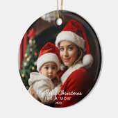私の初めてのクリスマスが母の家族の写真として セラミックオーナメント (左)