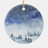 私の初めてのクリスマスとして叔父の水の色の青い冬 セラミックオーナメント (裏面)