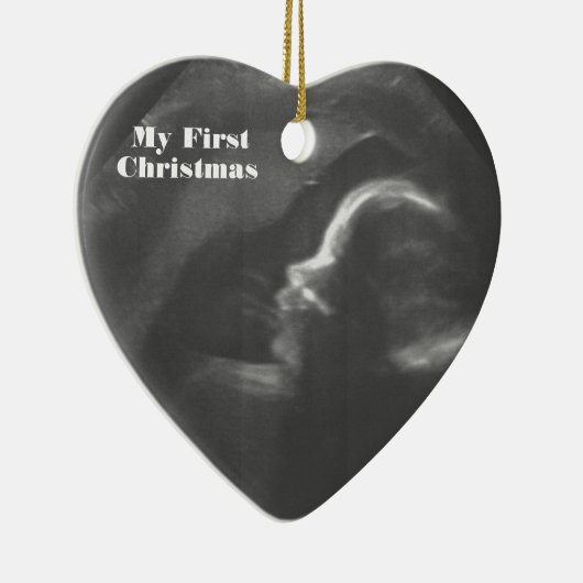 私の初めてのクリスマスのカスタマイズ可能なベビースキャン セラミックオーナメント (右)