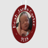 私の初めてのクリスマスのカスタムな写真の記念品2018年 オーナメント (正面)