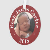 私の初めてのクリスマスのカスタムな写真の記念品2018年 オーナメント (正面)