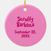 私の初めてのクリスマスのパーソナライズな写真犬を飾って下さい セラミックオーナメント (裏面)