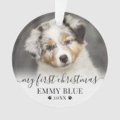 私の初めてのクリスマスのペット写真わんこ オーナメント (正面)