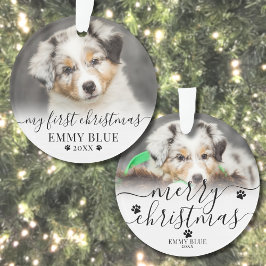 私の初めてのクリスマスのペット写真 犬 オーナメント