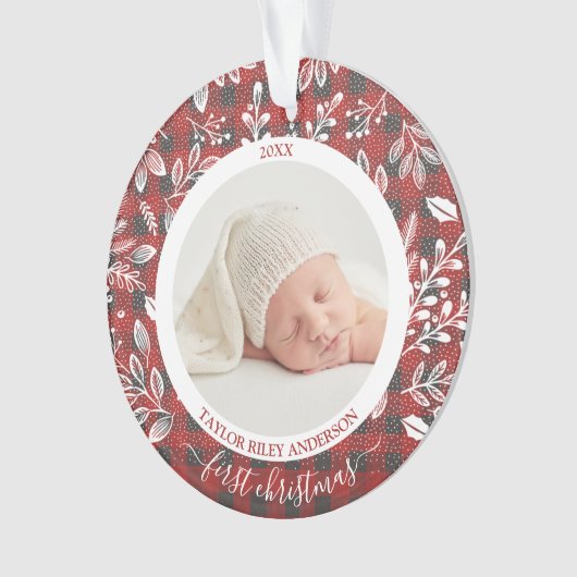 私の初めてのクリスマスの写真 オーナメント (正面)