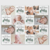 私の初めてのクリスマスの叔母フォトコラージュの木 ラッピングペーパー (フラット)