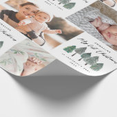 私の初めてのクリスマスの叔母フォトコラージュの木 ラッピングペーパー (角)