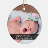 私の初めてのクリスマスの生まれたばかりのなベビーの写真 セラミックオーナメント (左)