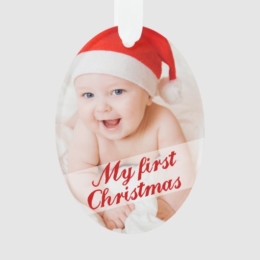 私の初めてのクリスマスの記念品のオーナメント オーナメント (正面)