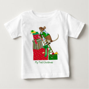 私の初めてのクリスマスのTシャツ ベビーTシャツ
