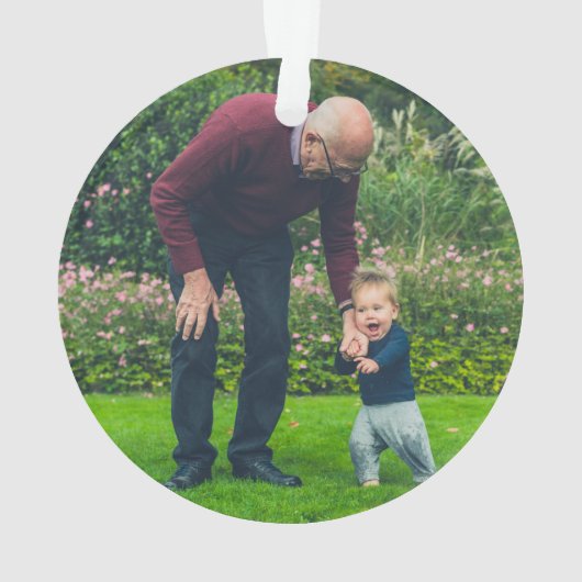 私の初めてのクリスマスはおじいちゃんパーソナライズされた写真 オーナメント (裏面)