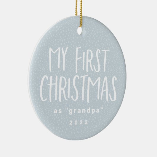 私の初めてのクリスマスはおじいちゃんパーソナライズされた写真 セラミックオーナメント (右)
