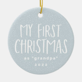 私の初めてのクリスマスはおじいちゃんパーソナライズされた写真 セラミックオーナメント