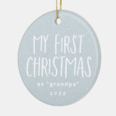 私の初めてのクリスマスはおじいちゃんパーソナライズされた写真 セラミックオーナメント (左)