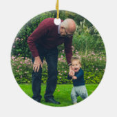 私の初めてのクリスマスはおじいちゃんパーソナライズされた写真 セラミックオーナメント (裏面)