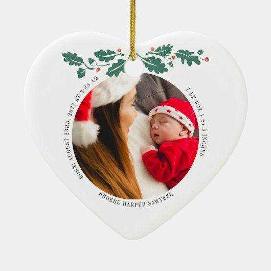 私の初めてのクリスマスはおばあちゃんのベビー写真 セラミックオーナメント (裏面)