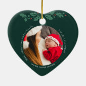 私の初めてのクリスマスはおばあちゃんのベビー写真 セラミックオーナメント (裏面)