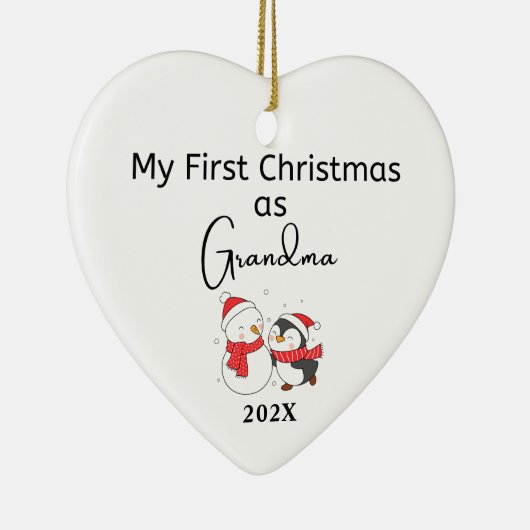 私の初めてのクリスマスはおばあちゃんパーソナライズされた写真 セラミックオーナメント (右)