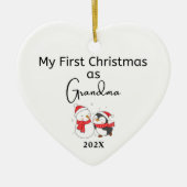 私の初めてのクリスマスはおばあちゃんパーソナライズされた写真 セラミックオーナメント (正面)