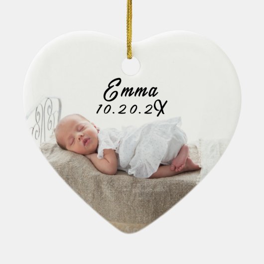 私の初めてのクリスマスはおばあちゃんパーソナライズされた写真 セラミックオーナメント (裏面)