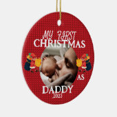 私の初めてのクリスマスはパパパーソナライズされたの新しい父として セラミックオーナメント (右)