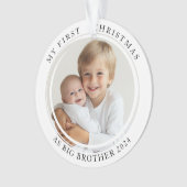 私の初めてのクリスマスはビッグブラザーのカスタム写真 オーナメント (正面)