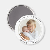 私の初めてのクリスマスはビッグブラザーのカスタム写真 マグネット (正面/裏面)