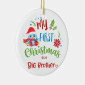 私の初めてのクリスマスはビッグブラザーの写真/年 セラミックオーナメント (右)