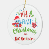 私の初めてのクリスマスはビッグブラザーの写真/年 セラミックオーナメント (左)
