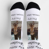 私の初めてのクリスマスはペット名を追加した犬の猫の年の写真 ソックス (上部)