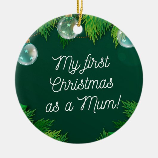 私の初めてのクリスマスはママよ! セラミックオーナメント (正面)