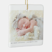 私の初めてのクリスマスはモダンベビーガールの写真を星 セラミックオーナメント (右)