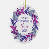 私の初めてのクリスマスは七年紫リース セラミックオーナメント (右)