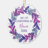 私の初めてのクリスマスは七年紫リース セラミックオーナメント (左)