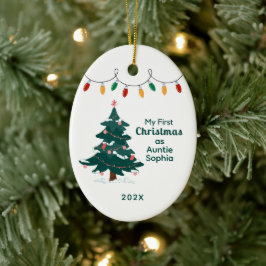 私の初めてのクリスマスは叔母としてパーソナライズされた セラミックオーナメント