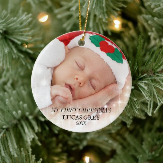 私の初めてのクリスマスは可愛い セラミックオーナメント (ツリー)