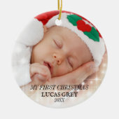 私の初めてのクリスマスは可愛い セラミックオーナメント (正面)