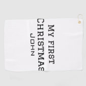 私の初めてのクリスマスは名前を追加男らしmen文字sim ゴルフタオル (横)