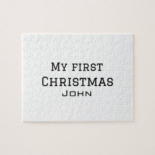 私の初めてのクリスマスは名前を追加男らしmen文字sim ジグソーパズル (横)