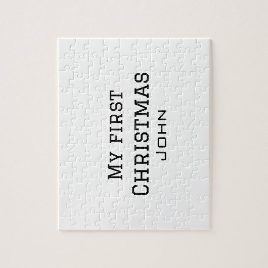 私の初めてのクリスマスは名前を追加男らしmen文字sim ジグソーパズル (縦)