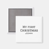 私の初めてのクリスマスは名前を追加男らしmen文字sim マグネット (正面/裏面)