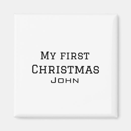 私の初めてのクリスマスは名前を追加男らしmen文字sim マグネット (正面)