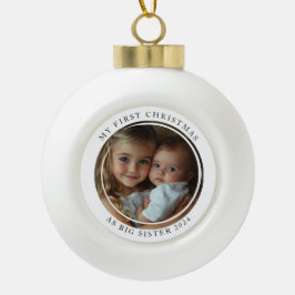 私の初めてのクリスマスは姉の写真とカスタムして セラミックボールオーナメント
