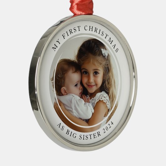 私の初めてのクリスマスは姉の写真とカスタムして メタルオーナメント (右)