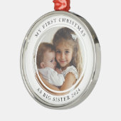私の初めてのクリスマスは姉の写真とカスタムして メタルオーナメント (左)